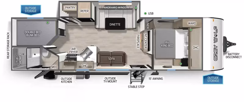 2027 Forest River Cherokee Grey Wolf Travel Trailer 26BRB - Image 1