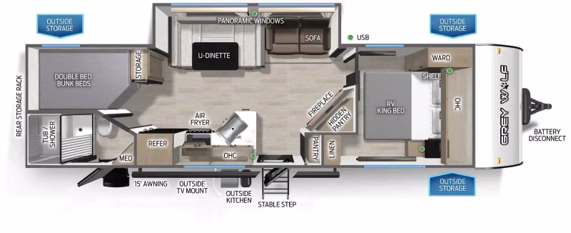 2027 Forest River Cherokee Grey Wolf Travel Trailer 26KF - Image 1