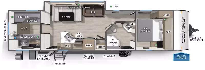 2027 Forest River Cherokee Grey Wolf Travel Trailer 29TE - Image 1